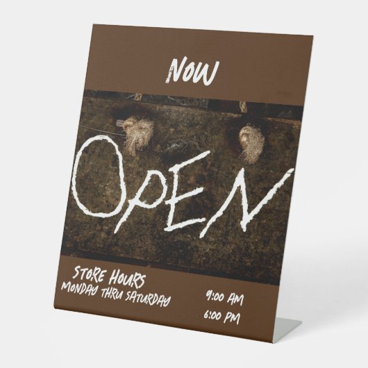 営業を開始 台座サイン (正面)