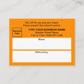 営業オレンジの紹介カードの保管またはショップ 紹介カード (正面)