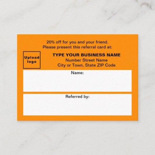 営業オレンジの紹介カードの保管またはショップ 紹介カード (正面)
