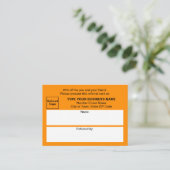 営業オレンジの紹介カードの保管またはショップ 紹介カード (スタンド正面)