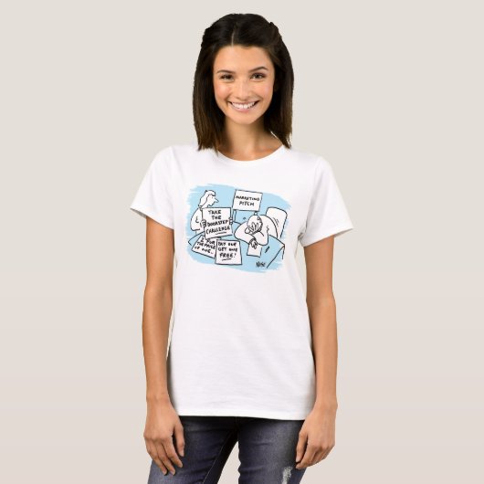 営業キャンペーンのアイデアを持つマーケティングマネージャー Tシャツ (正面フル)