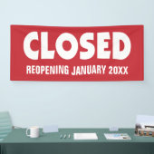 営業クローズのサインを開き直す、またはその他の情報 横断幕 (トレードショー)