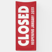 営業クローズのサインを開き直す、またはその他の情報 横断幕 (縦)