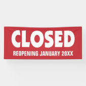 営業クローズのサインを開き直す、またはその他の情報 横断幕 (横)