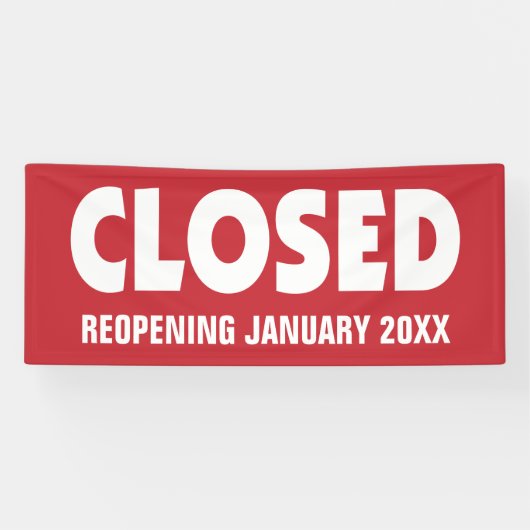 営業クローズのサインを開き直す、またはその他の情報 横断幕 (横)