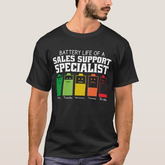 営業サポートスペシャリストの電池寿命 Tシャツ (正面)
