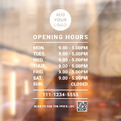 営業パーソナライズされた営業時間ロゴqrコード ウィンドウサイン (シート2)