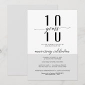 営業モダン記念日パーティの招待状カード 招待状 (正面/裏面)