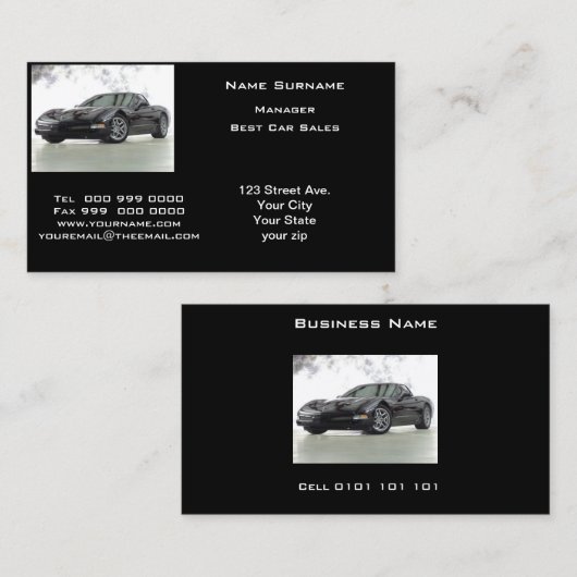 営業人気がある車の名刺 名刺 (正面/裏面)