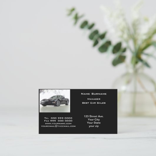 営業人気がある車の名刺 名刺 (スタンド正面)