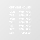 営業営業時間カスタムウィンドウの固定 ウィンドウサイン (シート)