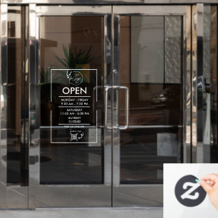 営業営業時間予定表ウィンドウの固定デカール ウィンドウサイン