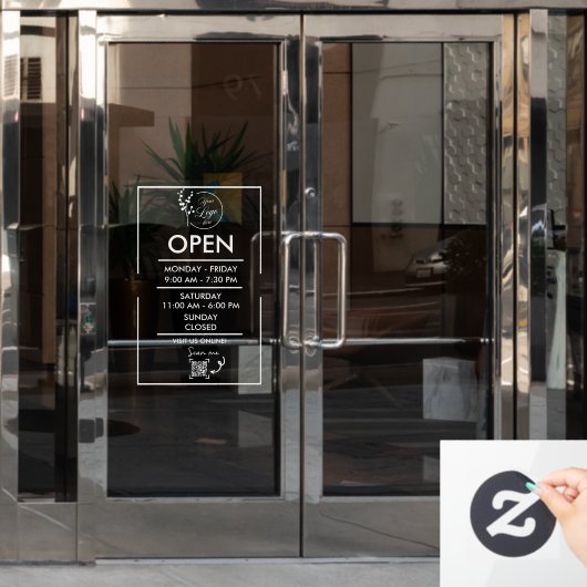営業営業時間予定表ウィンドウの固定デカール ウィンドウサイン (オフィスドア)