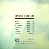 営業営業時間黒番ロゴ段QRコード ウィンドウサイン (シート3)