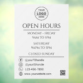 営業営業時間QRコード灰色ロゴ ウィンドウサイン (シート3)