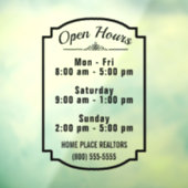 営業店の営業時間のオープンカスタム ウィンドウサイン (シート3)