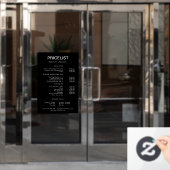 営業時間と営業時間 ウィンドウサイン (オフィスドア)