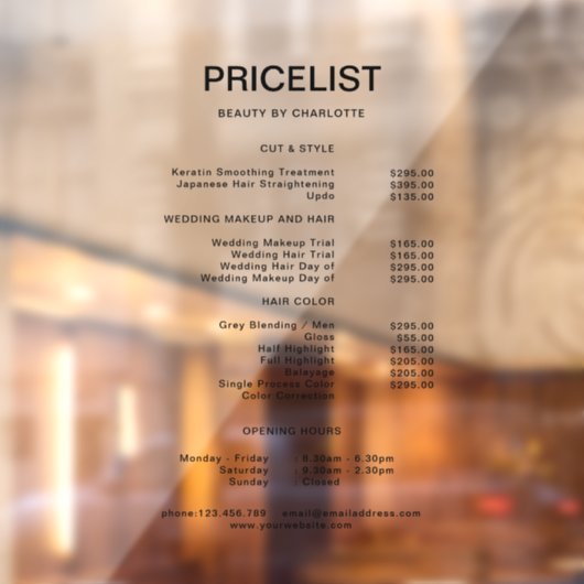 営業時間と営業時間 ウィンドウサイン (シート2)