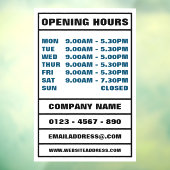 営業時間と店舗情報 ウィンドウサイン (シート3)