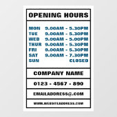 営業時間と情報 ウィンドウサイン (シート)