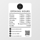 営業時間にQRコードのビジネスロゴを表示 ウィンドウサイン (シート)