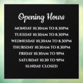 営業時間のサイン、ブティック小売店舗 ウィンドウサイン (シート3)