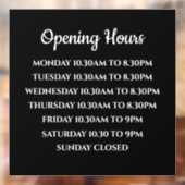 営業時間のサイン、ブティック小売店舗 ウィンドウサイン (シート2)