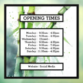 営業時間のビジネスウィンドウ – ドア表示 ウィンドウサイン (シート3)