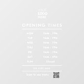 営業時間のロゴとqrコード ウィンドウサイン (シート)