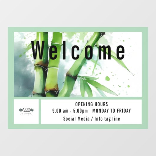 営業時間のロゴウェルカムドア/窓の固定 ウィンドウサイン (シート)