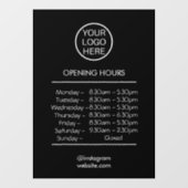 営業時間カスタムとビジネスのロゴ – Shop Own ウィンドウサイン (シート)