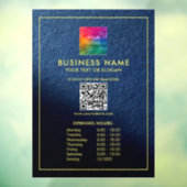 営業時間カスタムアップロードロゴQRコード ウィンドウサイン (シート3)