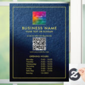 営業時間カスタムアップロードロゴQRコード ウィンドウサイン (ホーム)