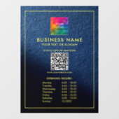 営業時間カスタムアップロードロゴQRコード ウィンドウサイン (シート)