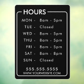 営業時間カスタム店舗ウィンドパーソナライズされたウ ウィンドウサイン (シート3)