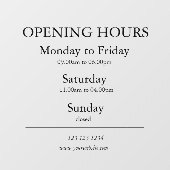 営業時間サイン 窓用シール | ウィンドウクリング ウィンドウサイン (シート)