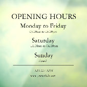 営業時間サイン 窓用シール | ウィンドウクリング ウィンドウサイン (シート3)