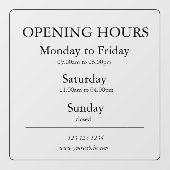 営業時間サイン 窓用シール ウィンドウサイン (シート)