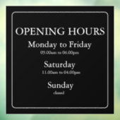 営業時間サイン 窓用シール ウィンドウサイン (シート3)