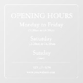 営業時間サイン | 窓用シール ウィンドウサイン (シート)