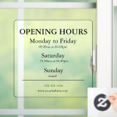 営業時間サイン 窓用シール ウィンドウサイン (ホーム)