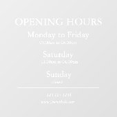 営業時間サイン 窓用シール ウィンドウサイン (シート)