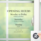 営業時間サイン 窓用シール ウィンドウサイン (ホーム)