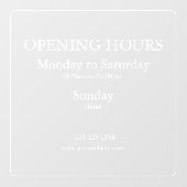 営業時間サイン | 窓用シール ウィンドウサイン (シート)