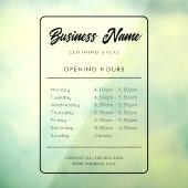 営業時間サイン 窓用シール ウィンドウサイン (シート3)