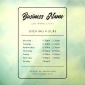 営業時間サイン 窓用シール ウィンドウサイン (シート3)