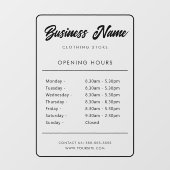 営業時間サイン 窓用シール ウィンドウサイン (シート)