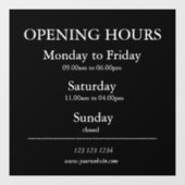 営業時間サイン | 窓用シール ウィンドウサイン (シート)