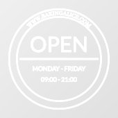 営業時間サークル ウィンドウサイン (シート)