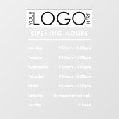 営業時間シンプルプロフェッショナルロゴ ウィンドウサイン (シート)